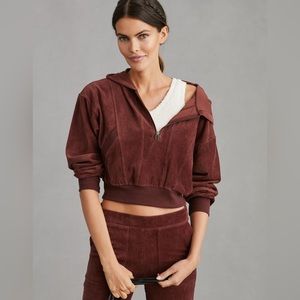 ✨ANTHROPOLIGIE✨ Daily Practice Velour Corduroy Hoodie